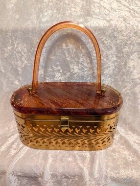 Vintage Metal And Lucite Women's Handbag
